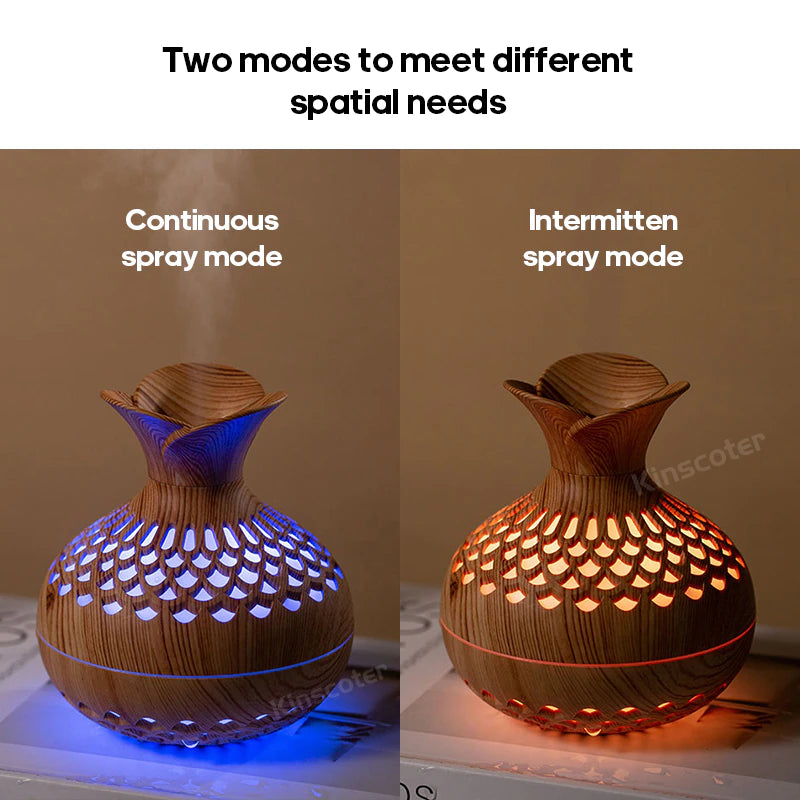Wood Grain 300ml USB Aroma Diffuser and Humidifier - Desktop Hydrating Instrument