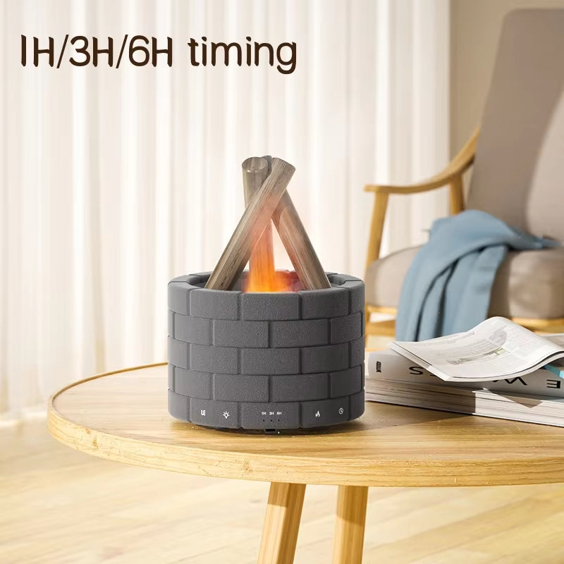 USB Flame Light Humidifier & Essential Oil Diffuser – Soothing Mist with a Cozy Bonfire Glow