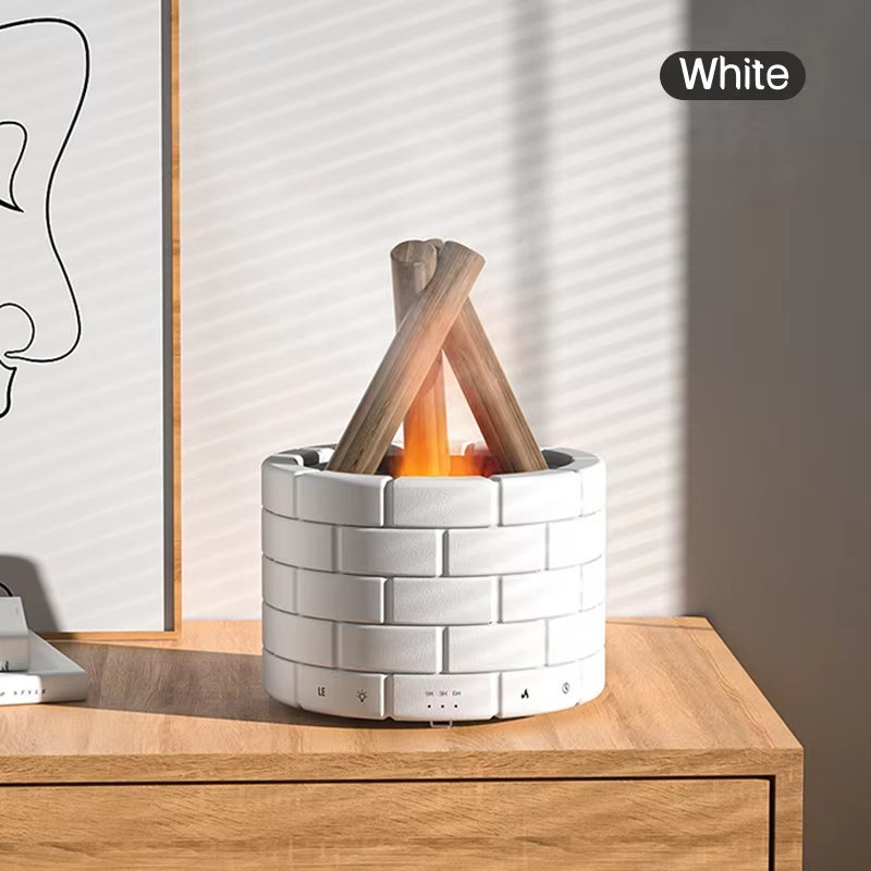USB Flame Light Humidifier & Essential Oil Diffuser – Soothing Mist with a Cozy Bonfire Glow