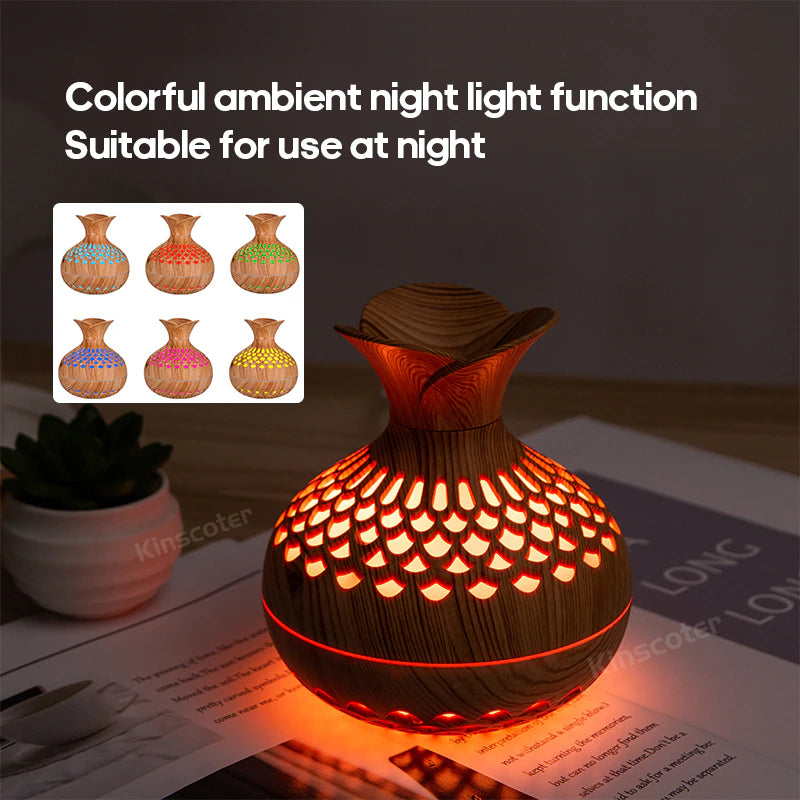 Wood Grain 300ml USB Aroma Diffuser and Humidifier - Desktop Hydrating Instrument