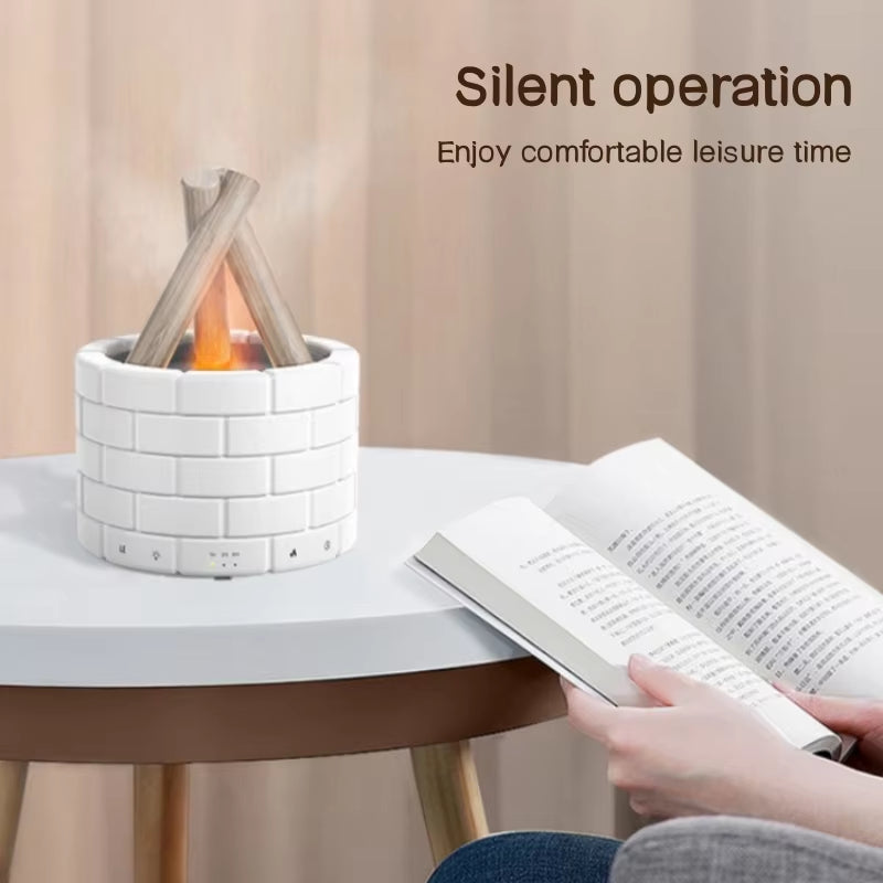 USB Flame Light Humidifier & Essential Oil Diffuser – Soothing Mist with a Cozy Bonfire Glow